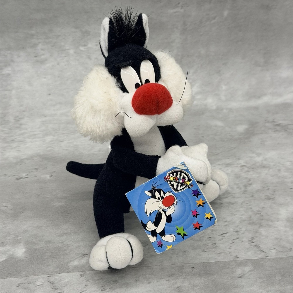Looney Tunes Sylvester Cat 1994 New Stuffed Plush Doll Hug Figure VTG Warner TV